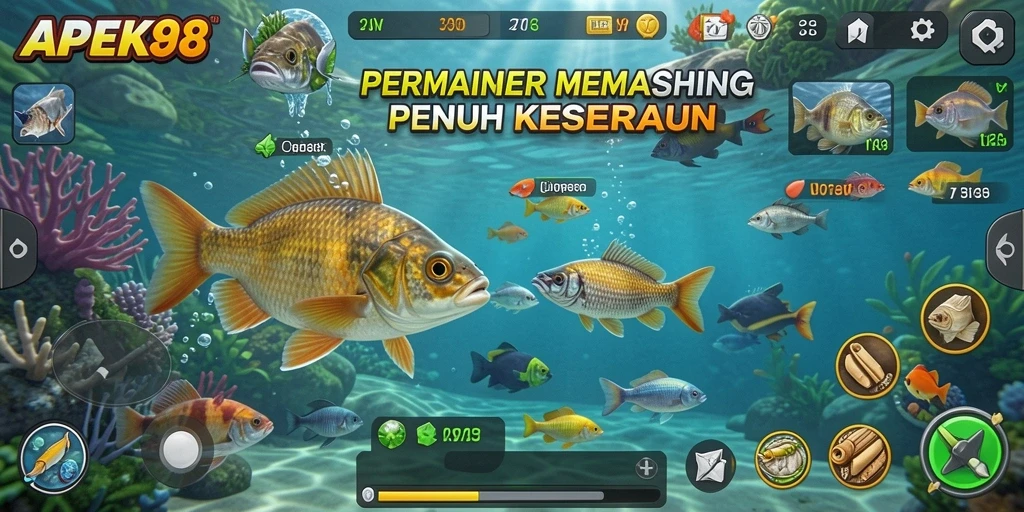 Tampilan gameplay APEK88 yang menarik dan seru saat memancing.