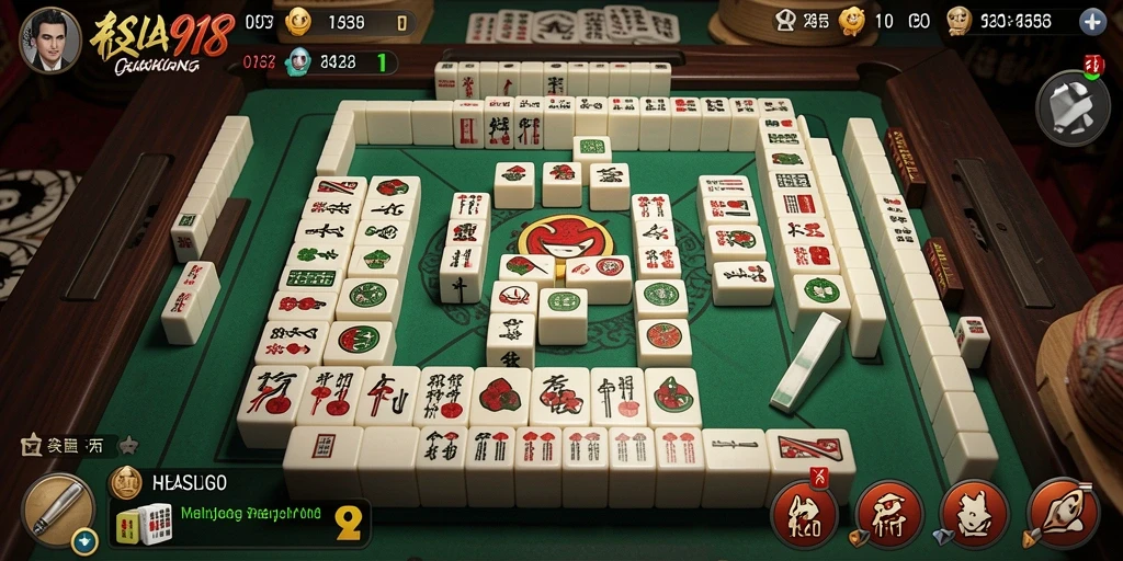 Tangkapan layar gameplay ASIA918 dengan tantangan Mahjong seru.