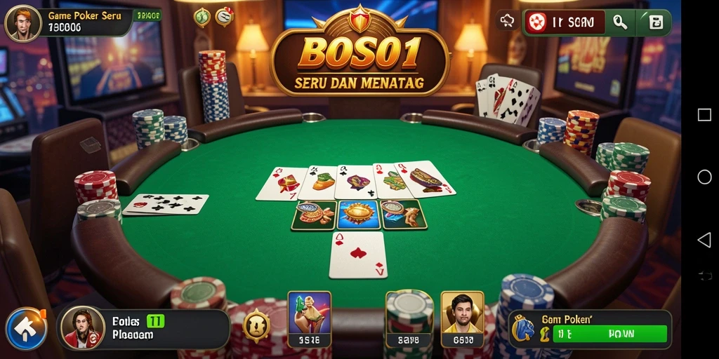 Tampilan menarik dari gameplay poker di BOS01.