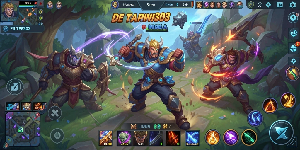 Tampilan gameplay seru di FILTER303 dengan karakter yang beraksi.