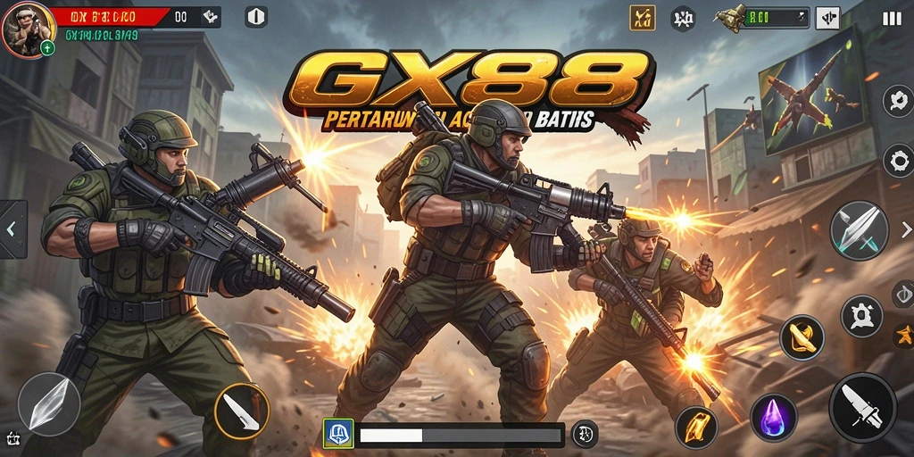 Screenshot gameplay GX88 yang menampilkan aksi seru di arena pertarungan.