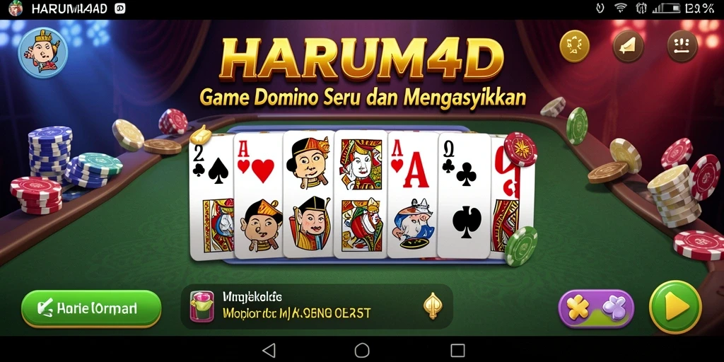 Tampilan gameplay seru dalam HARUM4D saat bermain Domino.