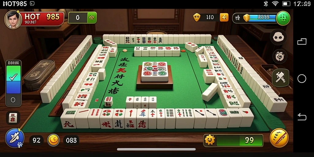 Tampilan gameplay HOT985 dengan tantangan Mahjong yang seru.