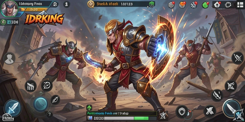 Tampilan seru dari gameplay <strong>IDRKING</strong> dengan pertarungan yang intens.