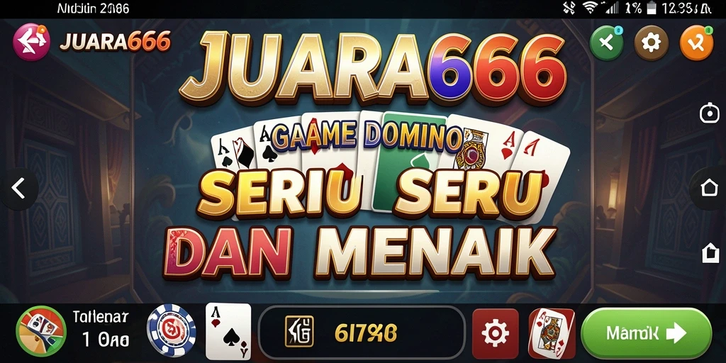Screenshot gameplay JUARA666 yang menampilkan suasana Domino yang seru.