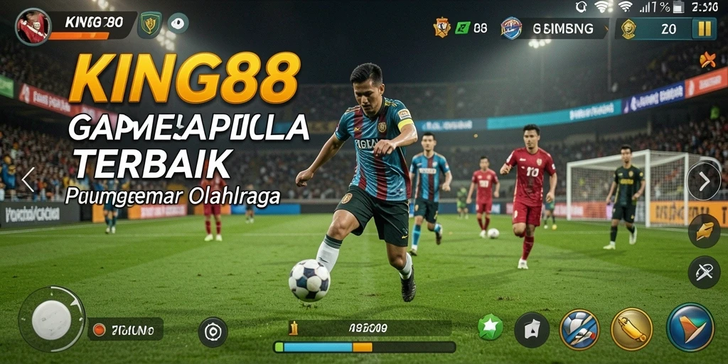 Tampilan gameplay seru di KING88 dengan aksi sepak bola yang mendebarkan.