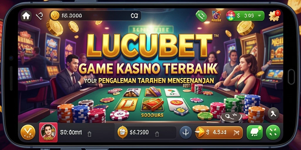 Tampilan utama gameplay LUCUBET dengan suasana kasino yang mengesankan.