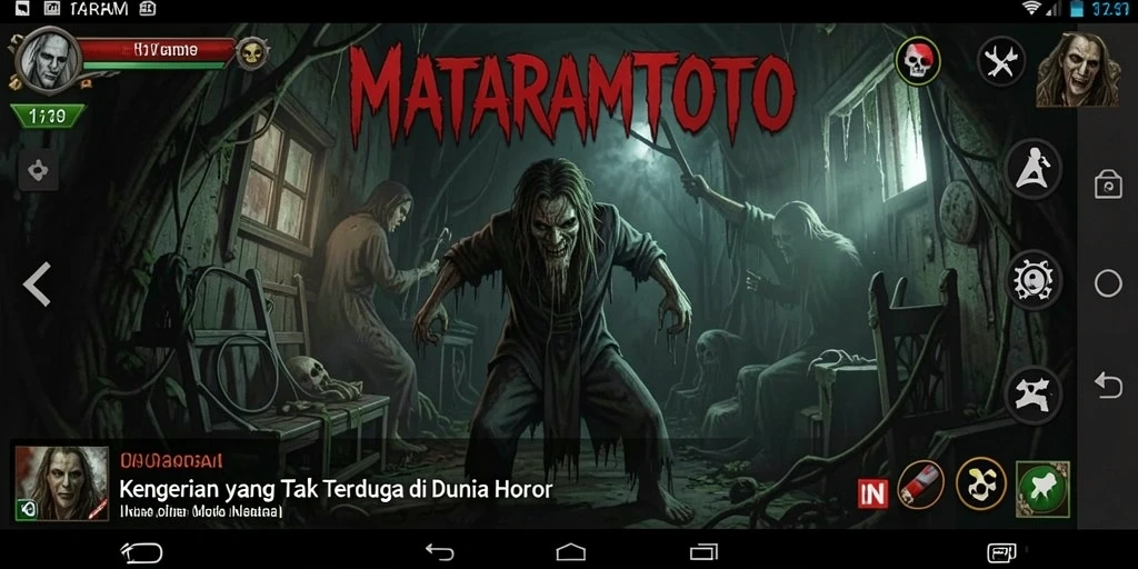 Tampilan gameplay intens dengan suasana horor yang menegangkan di MATARAMTOTO.