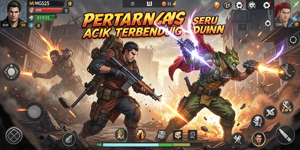 Gameplay MG525 yang mendebarkan dengan pertempuran seru.