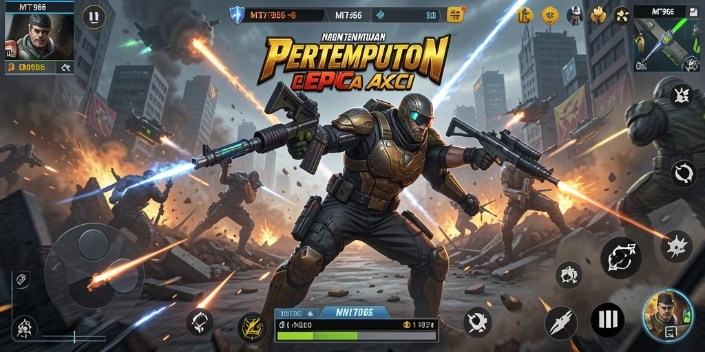 Tampilan gameplay mengesankan dari MT966 dengan aksi yang seru.