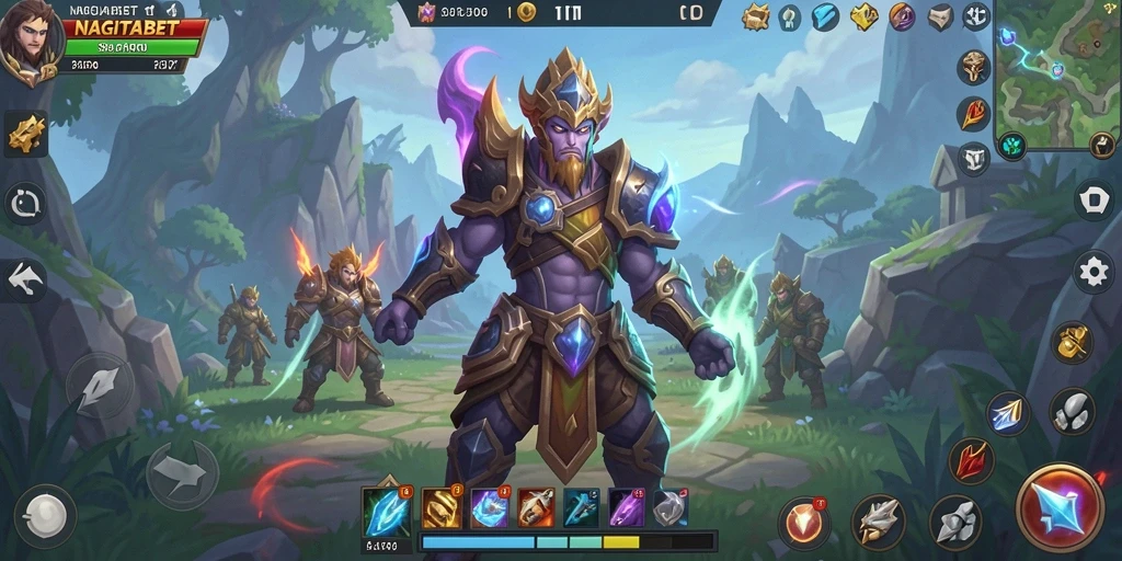 Screenshot gameplay NAGITABET menampilkan pertempuran epik yang mendebarkan.