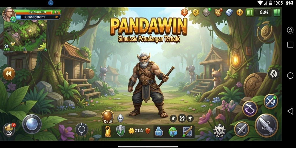 Tangkapan layar gameplay <strong>PANDAWIN</strong> menampilkan petualangan seru dalam simulasi kehidupan.
