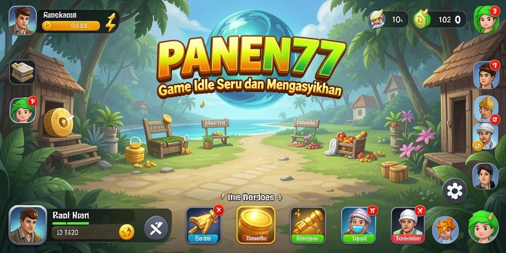 Tampilan gameplay PANEN77 yang mengasyikkan dengan ladang yang subur.