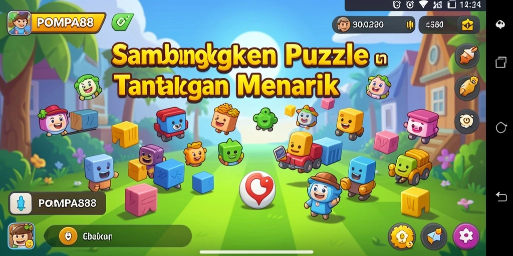 Screenshot POMPA88 menampilkan gameplay puzzle yang seru dan menantang.