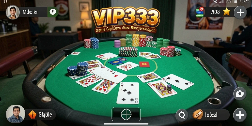 Tampilan gameplay Gaple yang seru dan interaktif di VIP333.