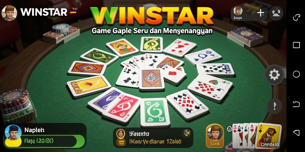 Screenshot gameplay WINSTAR menampilkan momen seru bermain Gaple.