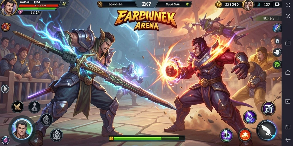 Tampilan gameplay ZK7 dengan aksi pertarungan yang mendebarkan.